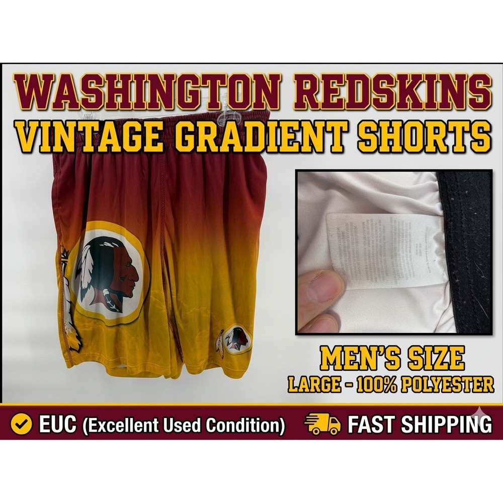 Vintage Washington Redskins‎ Shorts Mens Large Gradient Mesh Rare NFL Football
